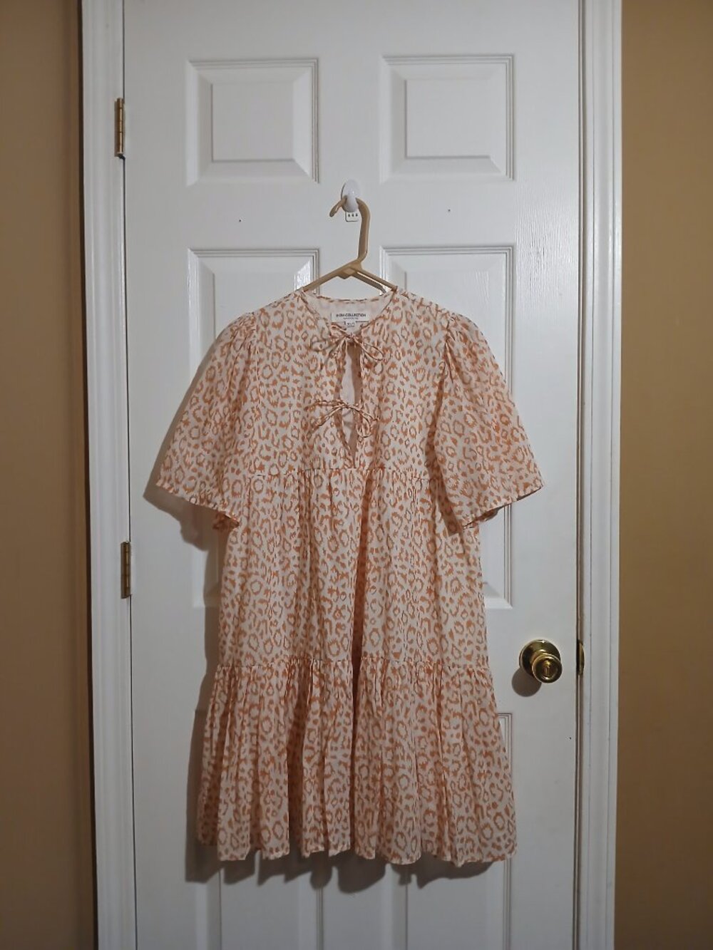 Emerson Fry India Collection Isla Organic Cotton Dress Women Leopard Size XS/S